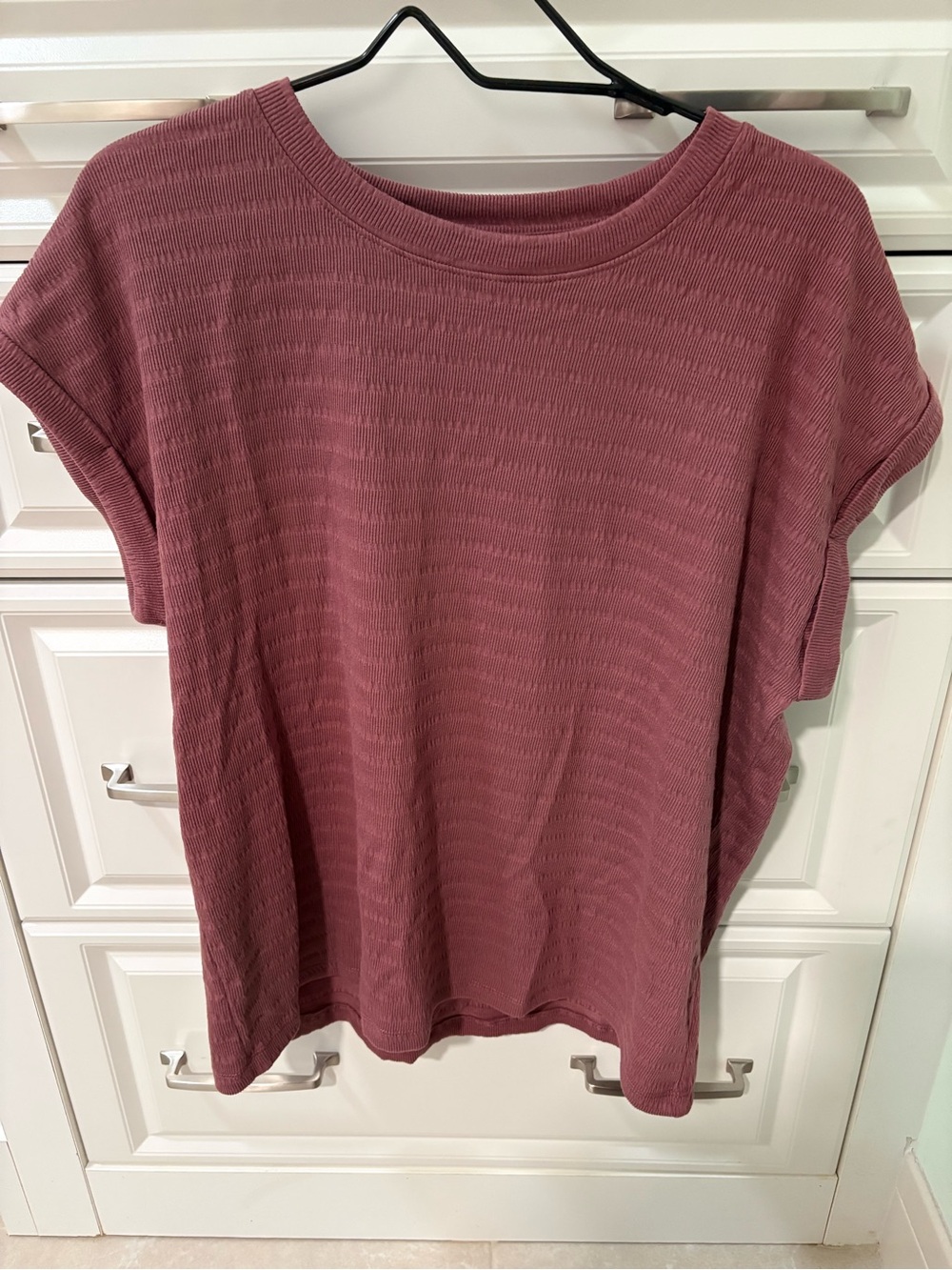 Women's Mauve Textured Short-Sleeve Top 24/7 by Maurices
